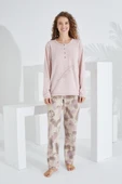 Etoile 98409 Pamuklu Uzun Kollu Kadın Pijama Takımı PEMBE - 1