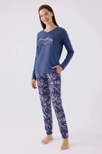 Pierre Cardin 8902 Pamuklu Uzun Kollu Kadın Pijama Takımı MOR thumbnail 1