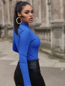 Kadın Uzun Kollu Balıkçı Yaka Viskon Bluz thumbnail 5