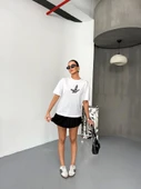 Kısa Kol Baskılı T-shirt - Beyaz - 2