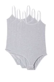 3 Adet İp Askılı Kadın Çıtçıtlı Body Gri thumbnail 1