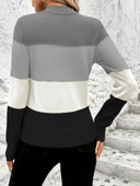 Kadın Uzun Kollu Yarı Balıkçı Yaka Triko Kazak - 3