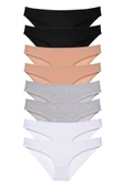 8 adet Süper Eko Set Likralı Kadın Slip Külot Siyah Ten Gri Beyaz thumbnail 1