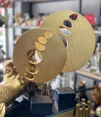 2 Li Halka Takım Biblo Heykel Özel Tasarım Obje thumbnail 7