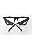 Siyah Çerçeveli Şeffaf Cam Unisex Stil Gözlük thumbnail 4