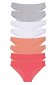 8 adet Süper Eko Set Likralı Kadın Slip Külot Gri Beyaz Pudra Fuşya thumbnail 1