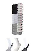 Siyah Gri ve Beyaz Kadın Babet Çorap 12 çift thumbnail 1