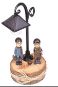 BUFFER® Hediyelik Işıklı Ahşap Biblo Romantik Hediye Biblo Süs Eşyası - 1