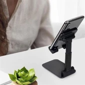 BUFFER® Siyah Aynalı Cep Telefonu Sabitleyici Stand Katlanabilir Ayarlanabilir Telefon Standı - 5