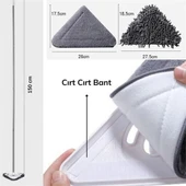 BUFFER® Teleskopik Saplı 150 cm Üçgen Mop Cam Duvar Tavan Fayans Parke Temizleyici Mop thumbnail 7