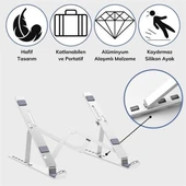 BUFFER® Ayarlanabilir Dizüstü Destek Tabanı Tamamen Katlanabilir Taşınabilir Laptop Yükseltici - 6