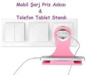 BUFFER® Universal Mobil Şarj Priz Askısı ve Telefon Tablet  Tutucu Stand - 6