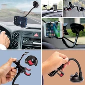 BUFFER® Akrobat Cama Sabitlenen Güçlü Vakumlu 360 Derece Dönen Tüm Modellere Uyan Oto Telefon Tutucu - 3