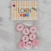 Loren Crafts pembe 8 li kalp düğme - 472 thumbnail 1