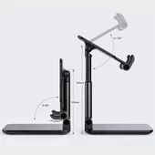 BUFFER® Siyah Aynalı Cep Telefonu Sabitleyici Stand Katlanabilir Ayarlanabilir Telefon Standı - 7