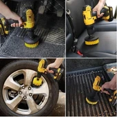 BUFFER® 3lü Matkap Ucu Banyo Küvet Duşakabin Araba Tekerliği Koltuk Yıkama Temizleme Fırçası Seti - 5