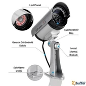 BUFFER® %100 Gerçekçi İç ve Dış Mekan İçin Sahte Güvenlik Kamerası - 6
