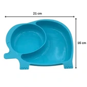 BUFFER® Bebek ve Çocuk için Sevimli Fil Model Desenli Yemek Bebek Mama Kabı Bölmeli Tabak - 7