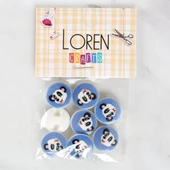 Loren Crafts 8'li Panda Düğme - 1056 thumbnail 1