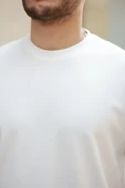 Erkek Basic Oversize Double Face Kumaş Kısa Kollu Tshirt - 4
