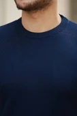 Erkek Bisiklet Yaka Jakarlı Kısa Kollu Tshirt - 3