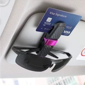 BUFFER® Araç İçi Güneşliğe Takılan 2'li Gözlük,Kart,Para Takmalık Aparat - 1