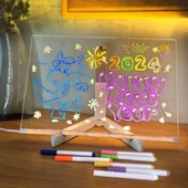 BUFFER® LED Işıklı Kendiliğinden Renkli Fosforlu Kalemli Dikdörtgen Yazı Panosu 20x30 cm thumbnail 4