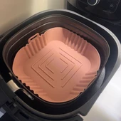 BUFFER® Renkli Isıya Dayanıklı Yıkanılabilir Silikon Fırın Ve Airfryer Kare Model Pişirme Matı 20 Cm - 2