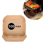 BUFFER® 100 Adet Air Fryer Pişirme Kağıdı Tek Kullanımlık  Gıda Yağlı Kağıdı Kare Tabak Model - 1