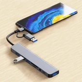 BUFFER® 8 in 1 Usb Çevirici Notebook Macbook Type-C Uyumlu Görüntü Aktarıcı Hub - 3