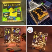 BUFFER® LED Işıklı Kendiliğinden Renkli Fosforlu Kalemli Kare Yazı Panosu 20x20 cm thumbnail 3