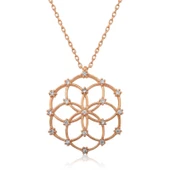 Gümüş Rose Yaşam Çiçeği Kolye thumbnail 1