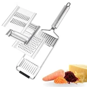 BUFFER® Ayarlanabilir 3 Farklı Başlıklı Tutmalı Sebze Dilimleyici Peynir Rendeleyici Aparat - 1