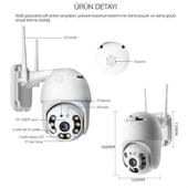 BUFFER® 20 MP HD Lens İç Dış Mekan Suya Danıklı IP Wifi Network Güvenlik Kamerası Wifi Kamera - 8
