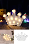 BUFFER® 3D Dekoratif Pilli Kraliçe Tacı Model Led Masa ve Gece Lambası thumbnail 5
