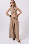 Düşük Bel Oversize Keten Pantolon thumbnail 2