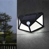 BUFFER® 100 Ledli 3 Farklı Aydınlatma Ayarlı Solar Güneş Enerjili Hareket Sensörlü Bahçe Duvar Lambası thumbnail 4