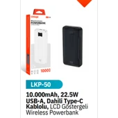Lkb50 22.5w Powerbank USB A, Usb-c Taşınabilir Hızlı Şarj Cihazı 10000 Mah LED gösterge thumbnail 2