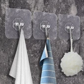 BUFFER® Süper Güçlü Yapışkanlı Suya Dayanıklı Şeffaf Askı 5li Set Yeniden Kullanılabilir Kancalar thumbnail 3