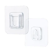 BUFFER® Eşya Sabitleme Askısı 10 Çift Şeffaf Çift Taraflı Yapışkanlı Geçmeli Klips - 1