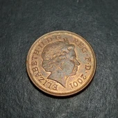 Escoines 3996368af4952dc3b3 2001 İngiliz sterlini two pence 2 peni Bakır kaplamalı çelik ççt+ para - 2