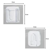 BUFFER® Eşya Sabitleme Askısı 10 Çift Şeffaf Çift Taraflı Yapışkanlı Geçmeli Klips - 5