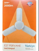 (8 Adet) Osaka 30W (200W) Beyaz Işık (6500K) E27 Duylu (Kalın Duy) Pervane Ampul thumbnail 2