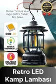 Çok Amaçlı Ayarlanabilir Şarjlı 2 Kademeli 500 Lümen Enerji Tasarruflu 3 COB Retro LED Kamp Lambası - 1