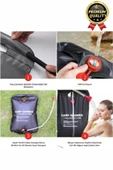 Çok Fonksiyonlu Dayanıklı Yüksek Kaliteli Pvc Malzeme Solar Isıtıcılı Kamp Duş Torbası 20 Litre - 4