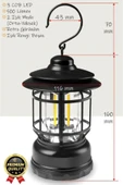 Çok Amaçlı Ayarlanabilir Şarjlı 2 Kademeli 500 Lümen Enerji Tasarruflu 3 COB Retro LED Kamp Lambası - 3
