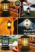 Çok Amaçlı Ayarlanabilir Şarjlı 2 Kademeli 500 Lümen Enerji Tasarruflu 3 COB Retro LED Kamp Lambası - 7