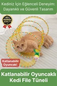 Özel Tasarım Yer Kaplamaz Taşınabilir Hafif Eğlendiren Komik Oyuncaklı Katlanabilir Kedi File Tüneli - 1