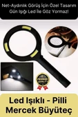 Özel Üretim Konforlu Plastik Pilli Gün Işığı Smd Led Işıklı El Büyüteç Okuma Yazma Mercek 24 cm - 1