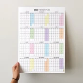 2026 Yıllık Planlayıcı Duvar Takvimi, Aylık Planlayıcı Takvim, Pastel Gökkuşağı Renkler thumbnail 5